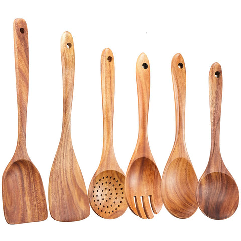 Gudamaye: utensilios de madera, juego de 6 piezas para cocina diaria