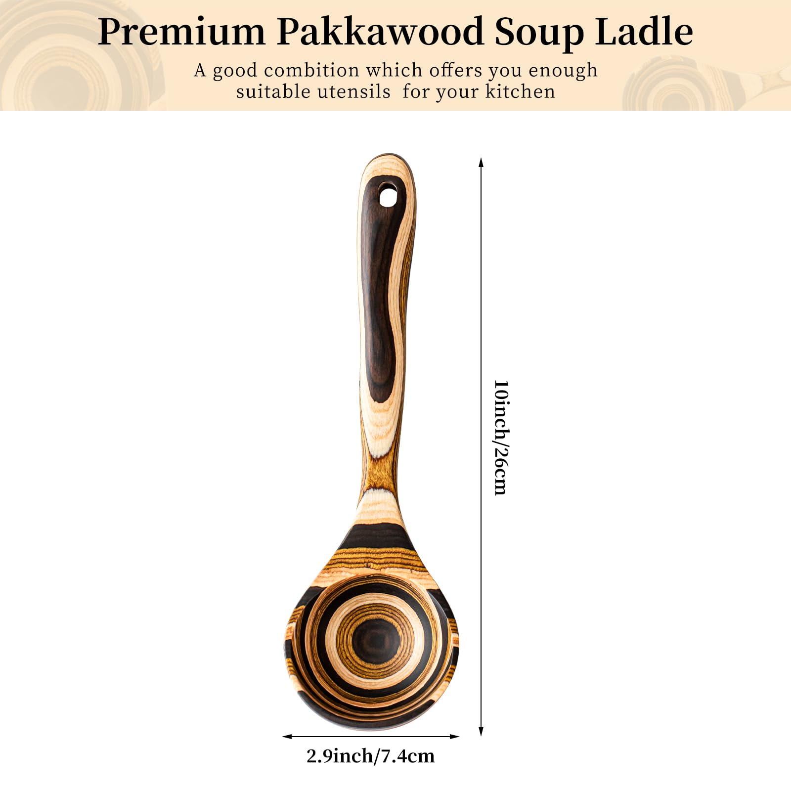 Gudamaye mango-largo-pakkawood, mango ergonómico para mayor control al remover