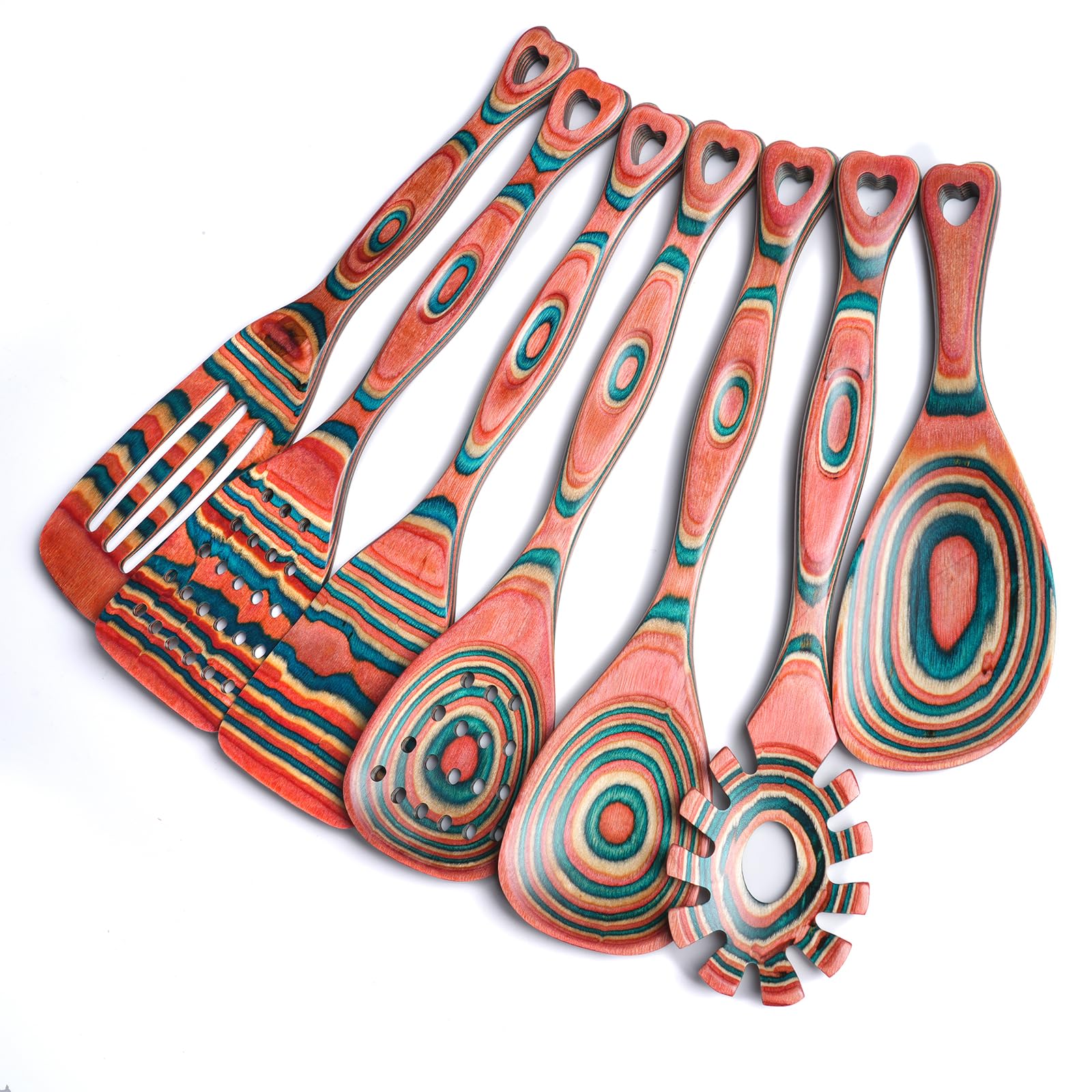 Gudamaye Pakkawood conjunto de utensilios de cocina, ideal para sartenes antiadherentes
