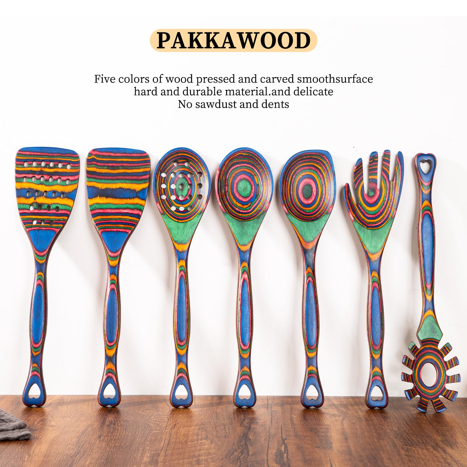 Utensilios de mezcla Gudamaye en pakkawood para batir con suavidad.