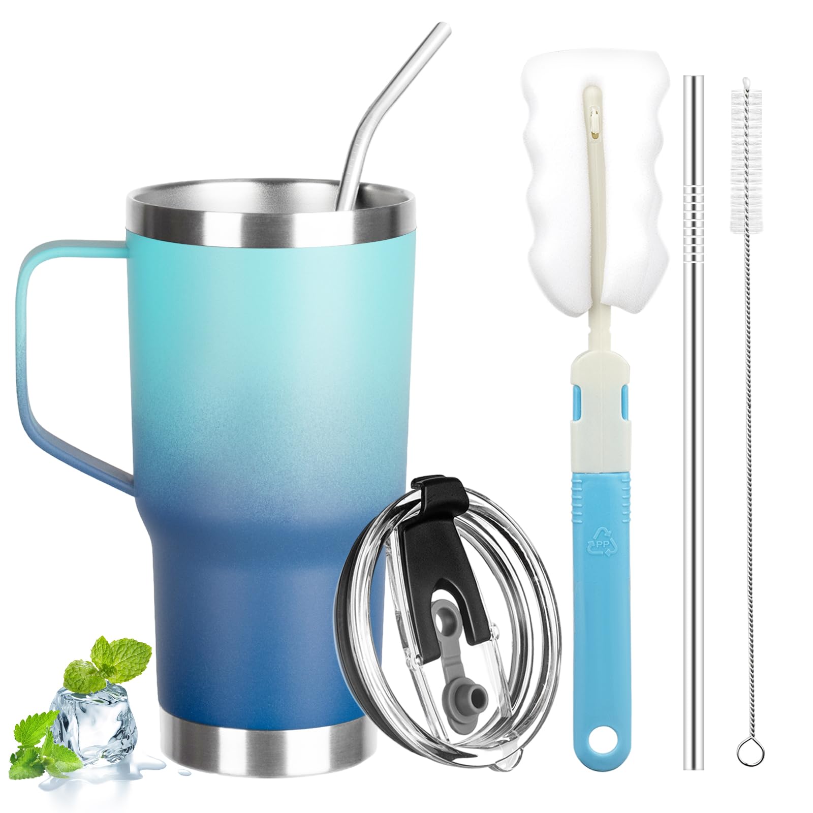 GUDEMAO vaso termico 20oz con asa, ideal para llevar cafe en el camino