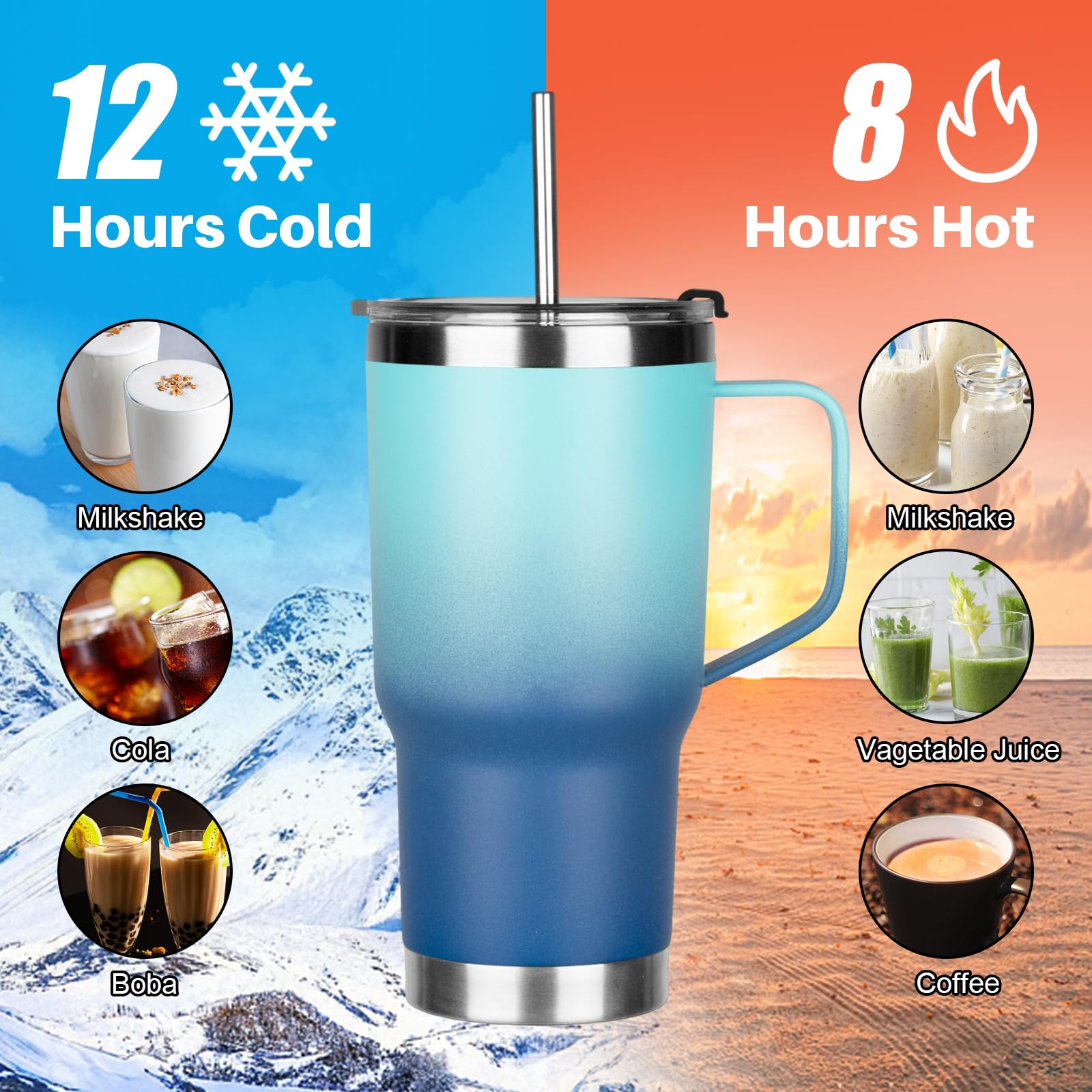 GUDEMAO vaso termico sin fugas, diseño seguro para coche