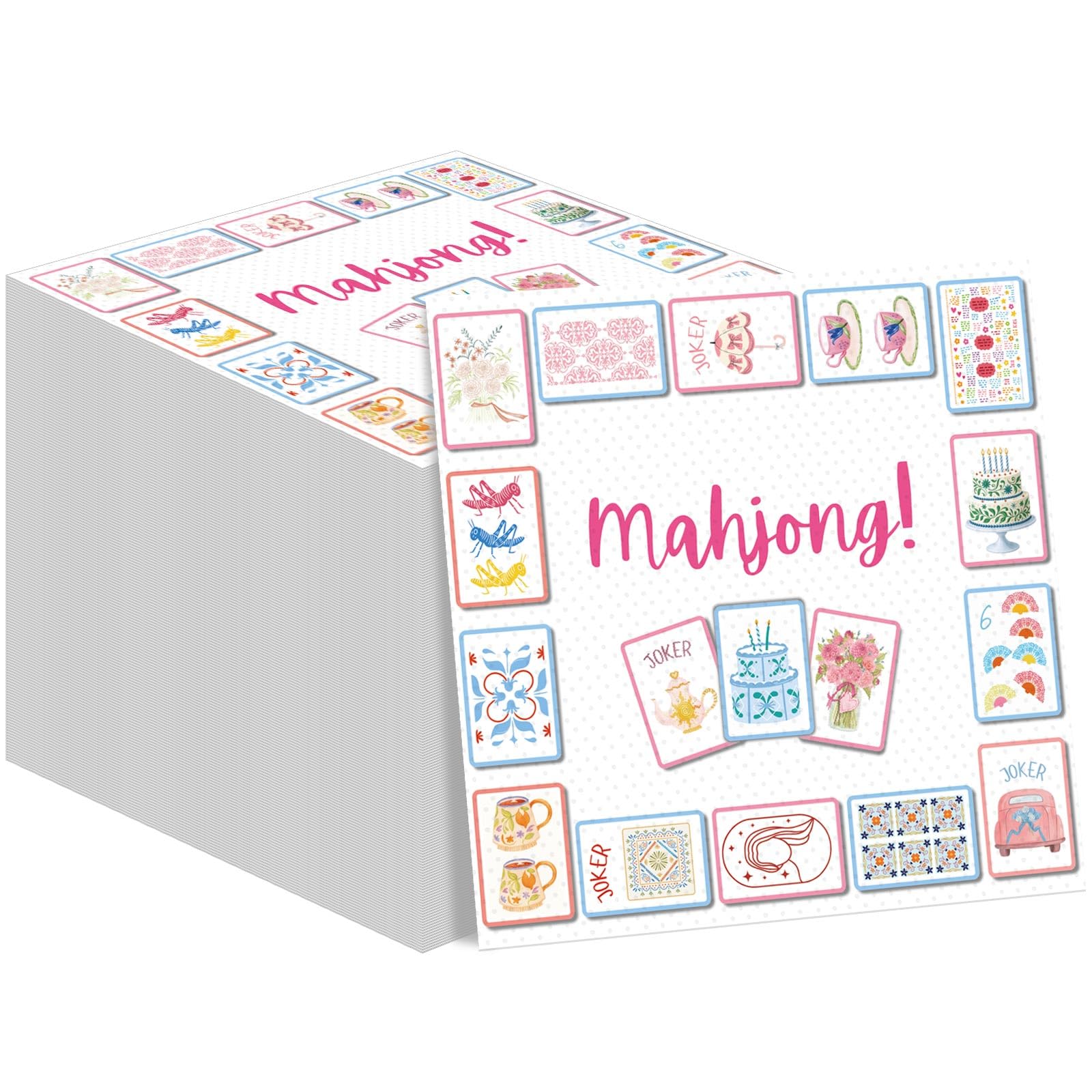 Servilletas Gueevin mahjong para cocteles, 80 piezas, perfectas para fiestas.