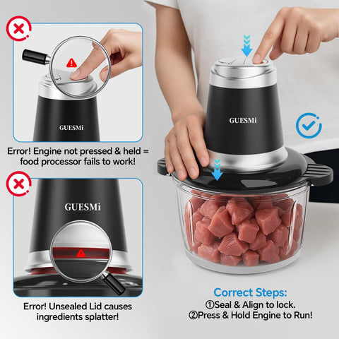 GUESMi Dos cuencos de 8 tazas para separar ingredientes crudos y cocidos.