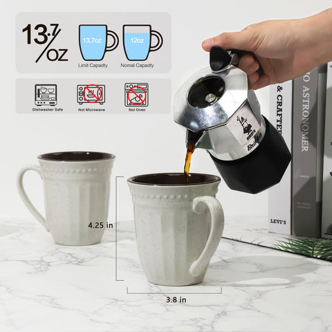 Taza melamina gufaith con diseño moteado azul para la mesa.