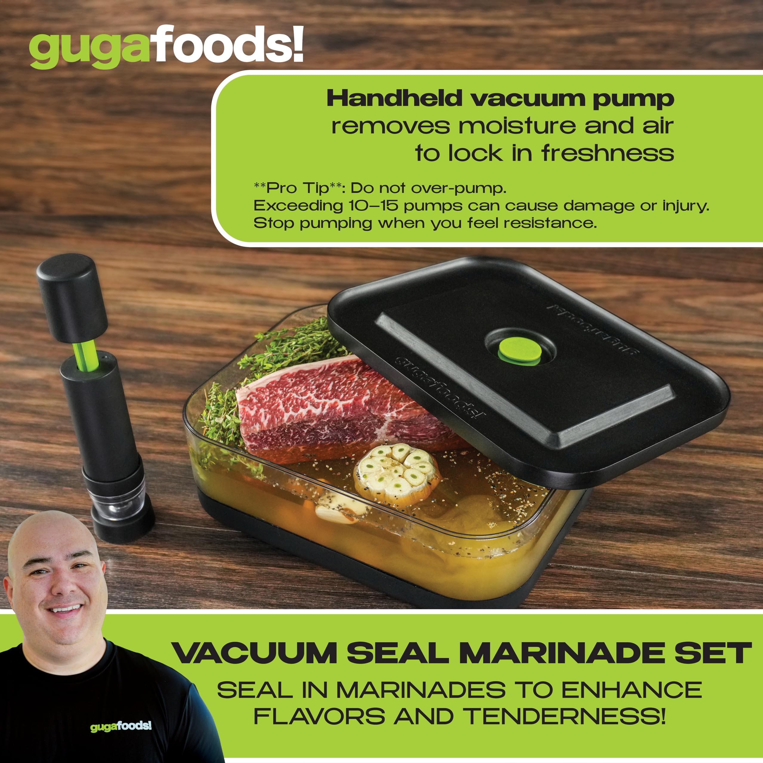 Guga Foods tapa del contenedor de marinados que garantiza un cierre hermético y fácil manejo