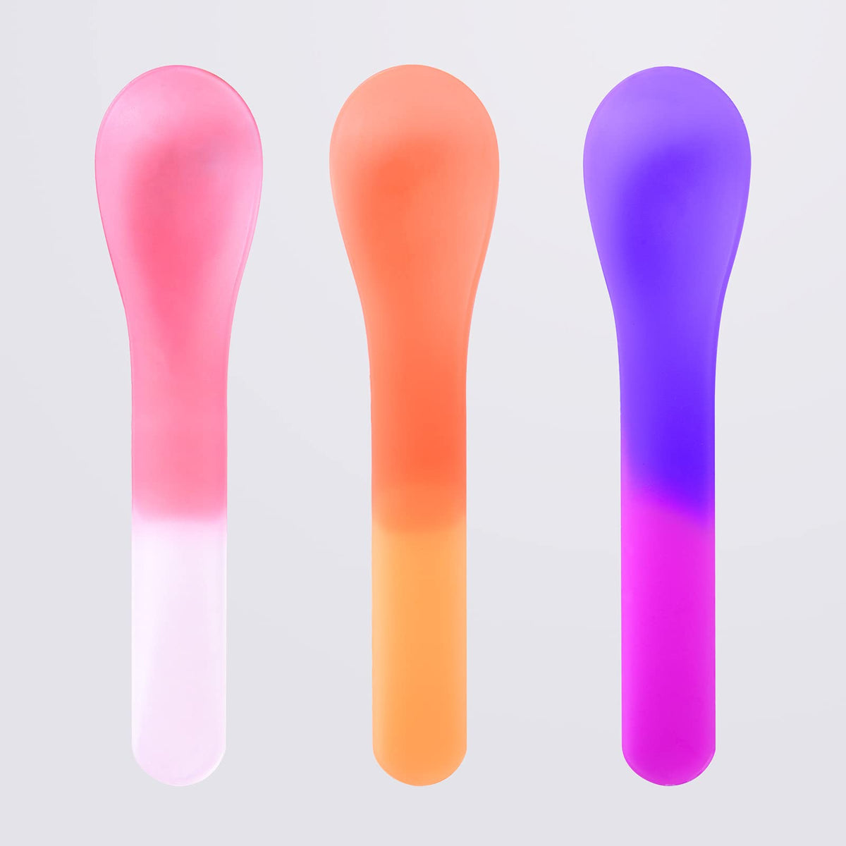 Cucharas Gugowin con cambio de color rosa, ideal para sorprender en postres fríos