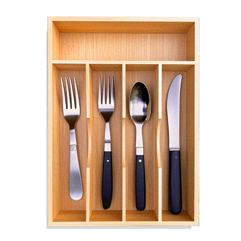 Guiogc bambú organizador de cajón para cubiertos, optimiza el espacio en cocinas pequeñas.
