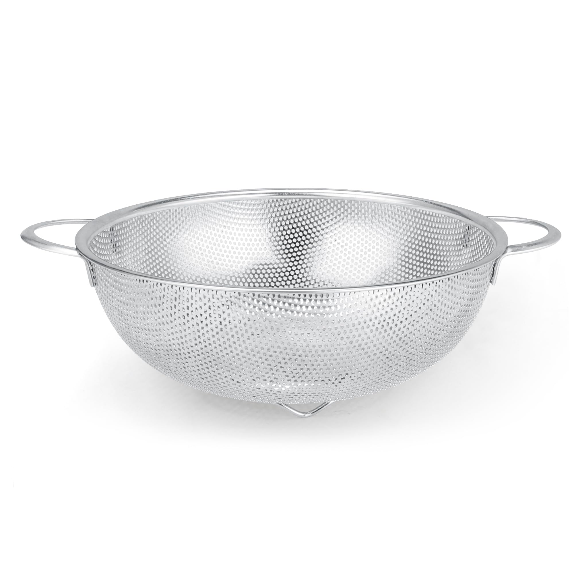 Colador Gulex de acero inoxidable 3 qt con base estable para escurrir pasta.