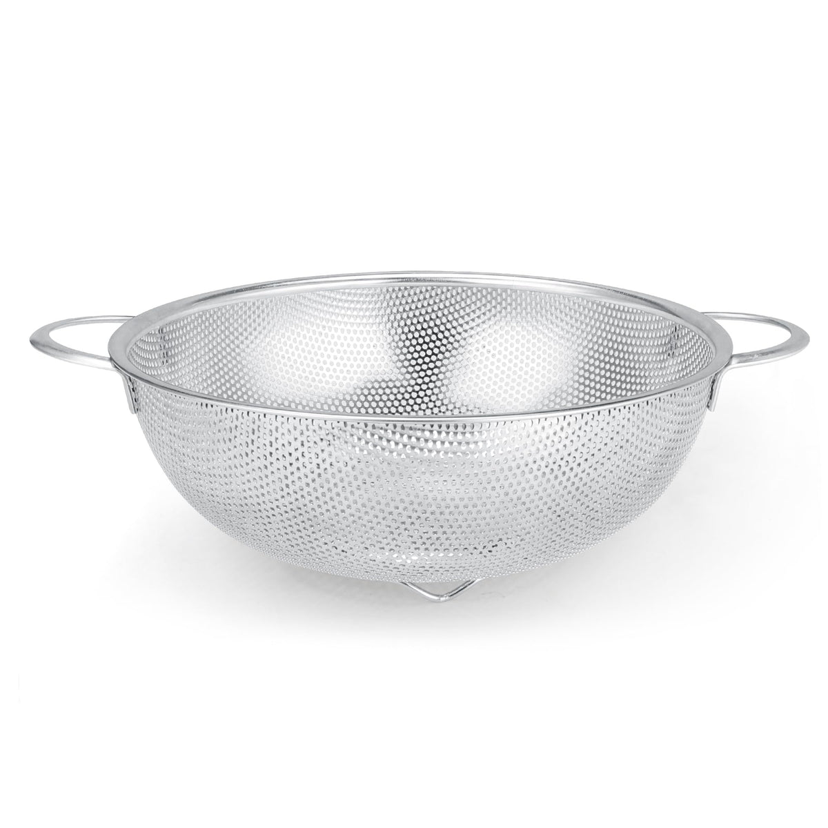Colador Gulex de acero inoxidable 3 qt con base estable para escurrir pasta.