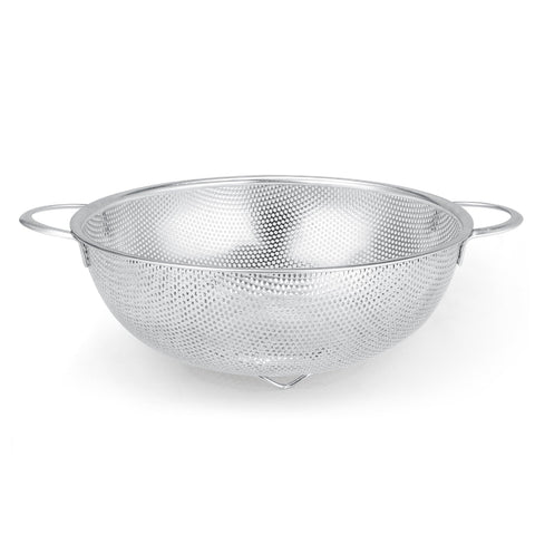 Colador Gulex de acero inoxidable 3 qt con base estable para escurrir pasta.