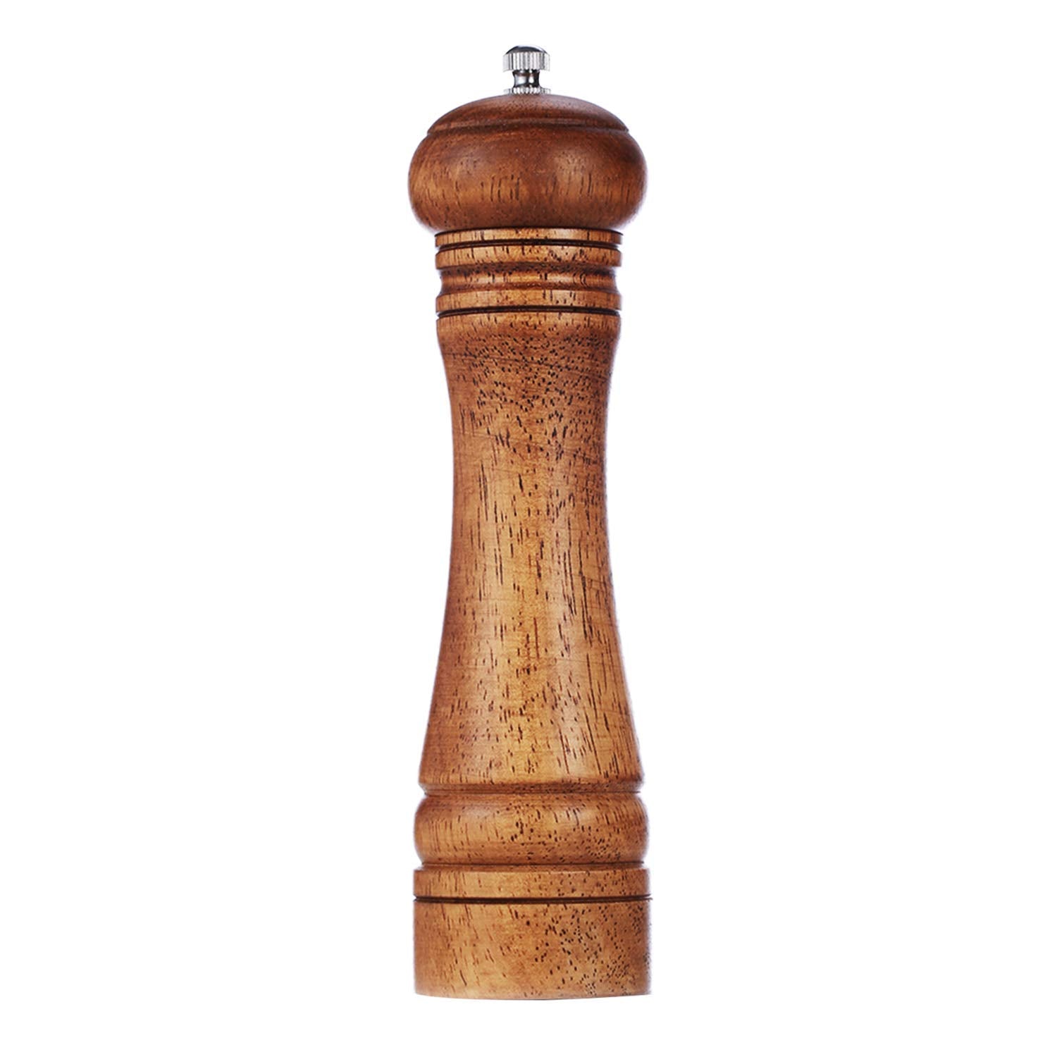 Molinillo de pimienta Gulex de madera de 8 pulgadas con ajuste para molienda fina o gruesa.