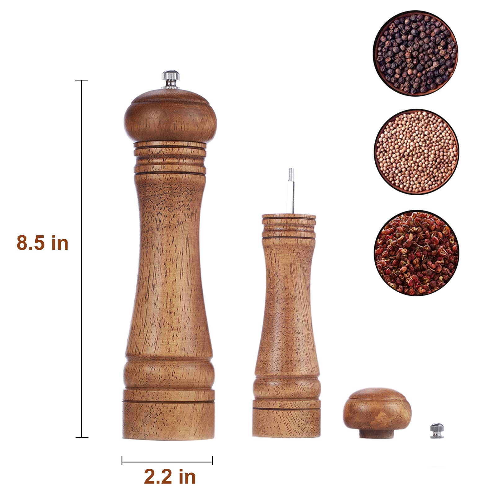 Molinillo Gulex de pimienta con mecanismo cerámico para molienda suave y duradera.