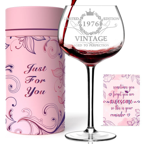 Vaso Gumry 1976 grabado para celebrar 50 años con estilo.