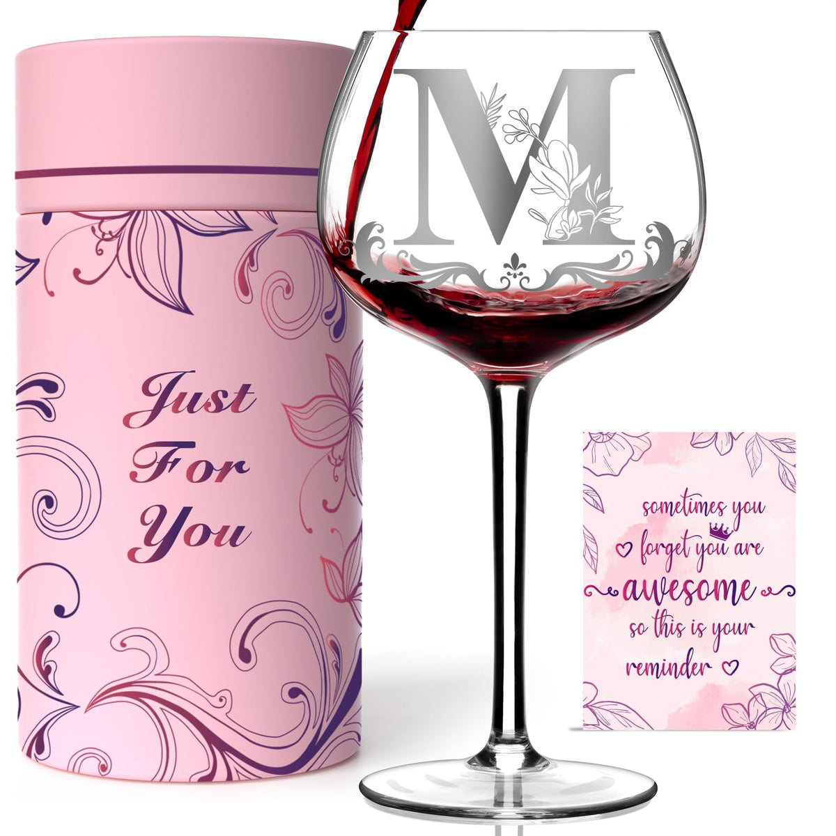 Vaso Gumry con monograma inicial M, perfecto para ocasiones elegantes.