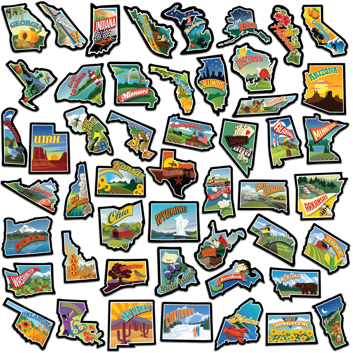 Gunjovi imán mapa de Estados Unidos para nevera, decoración duradera y color intenso.