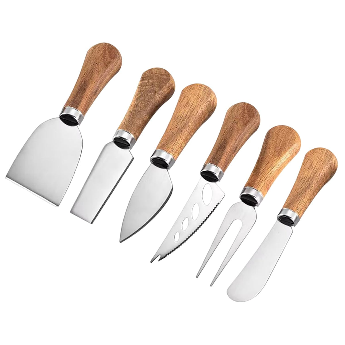 Guojanfon set completo de cuchillos para queso con mango de madera para tablas de quesos