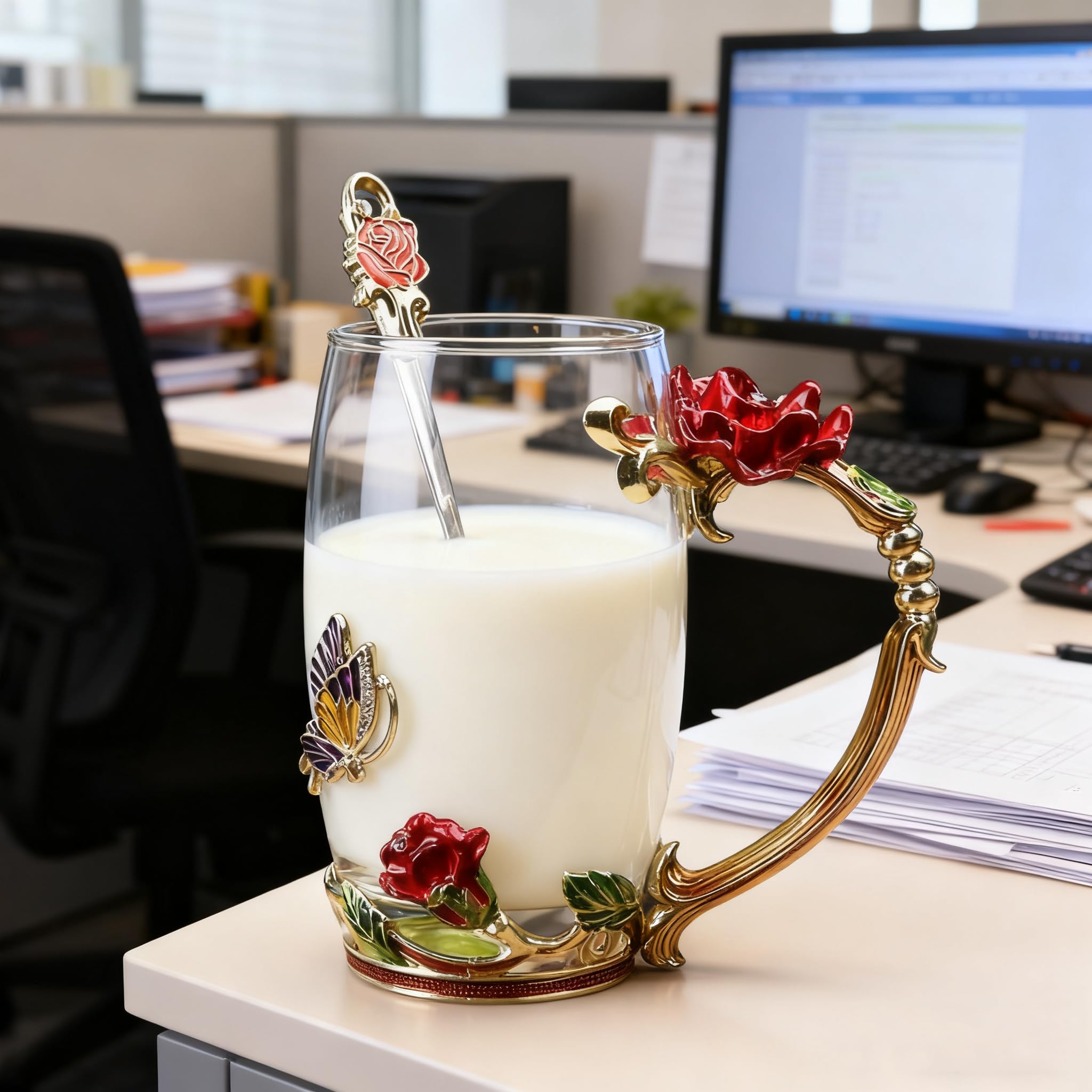 Guon-Wuvl detalle flor mariposa, añade sofisticación a cualquier mesa.