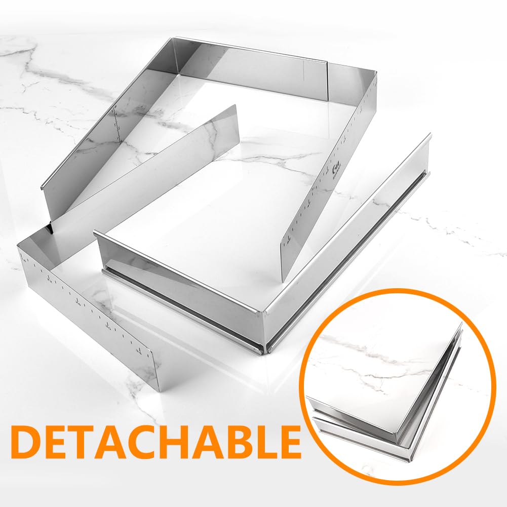 Guowall Anillo mousse desmontable en acero inoxidable facilita desmoldar