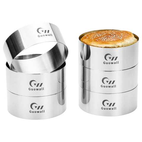 Guowall: anillos para hamburguesa de 4 pulgadas para panecillos uniformes.