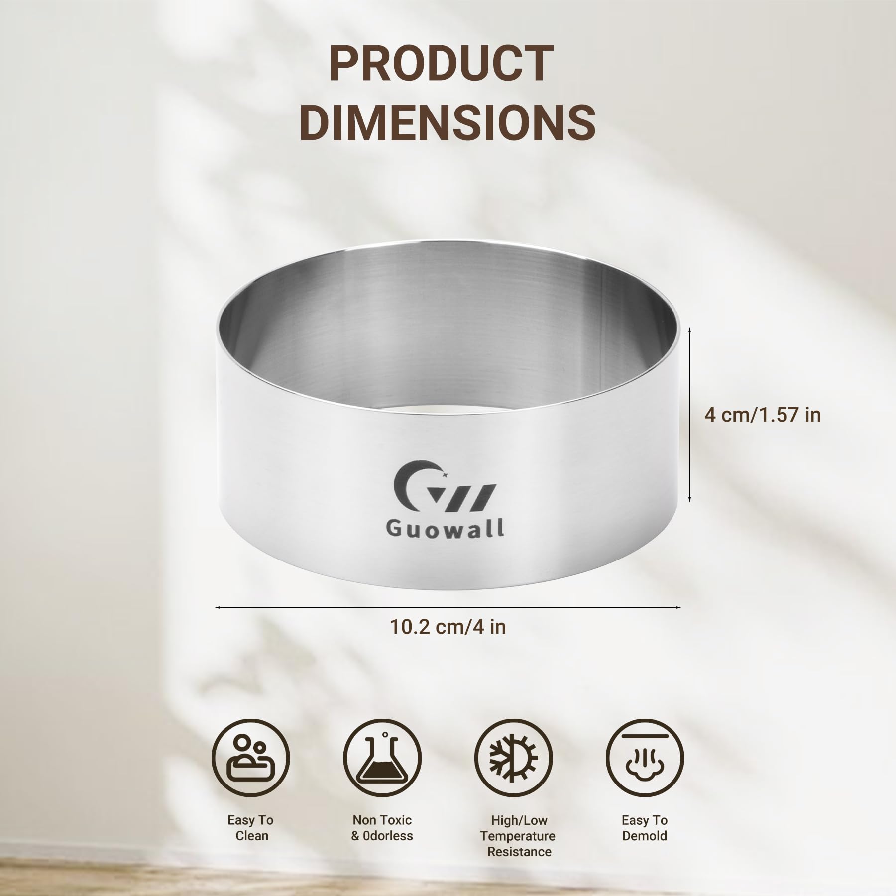 Guowall: anillos para hornear panecillos y postres con forma uniforme.