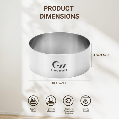 Guowall: anillos para hornear panecillos y postres con forma uniforme.