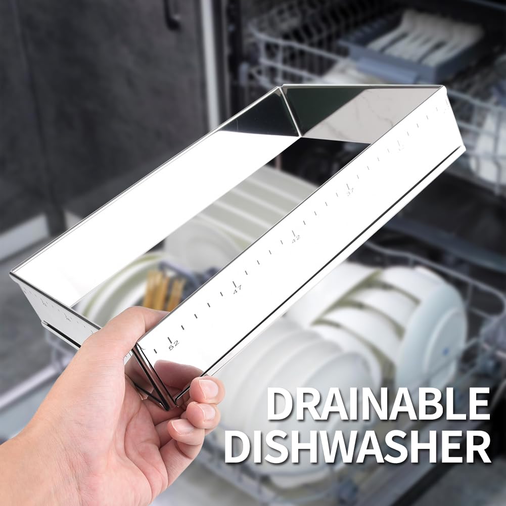 Guowall Molde rectangular extensible en acero inoxidable para postres