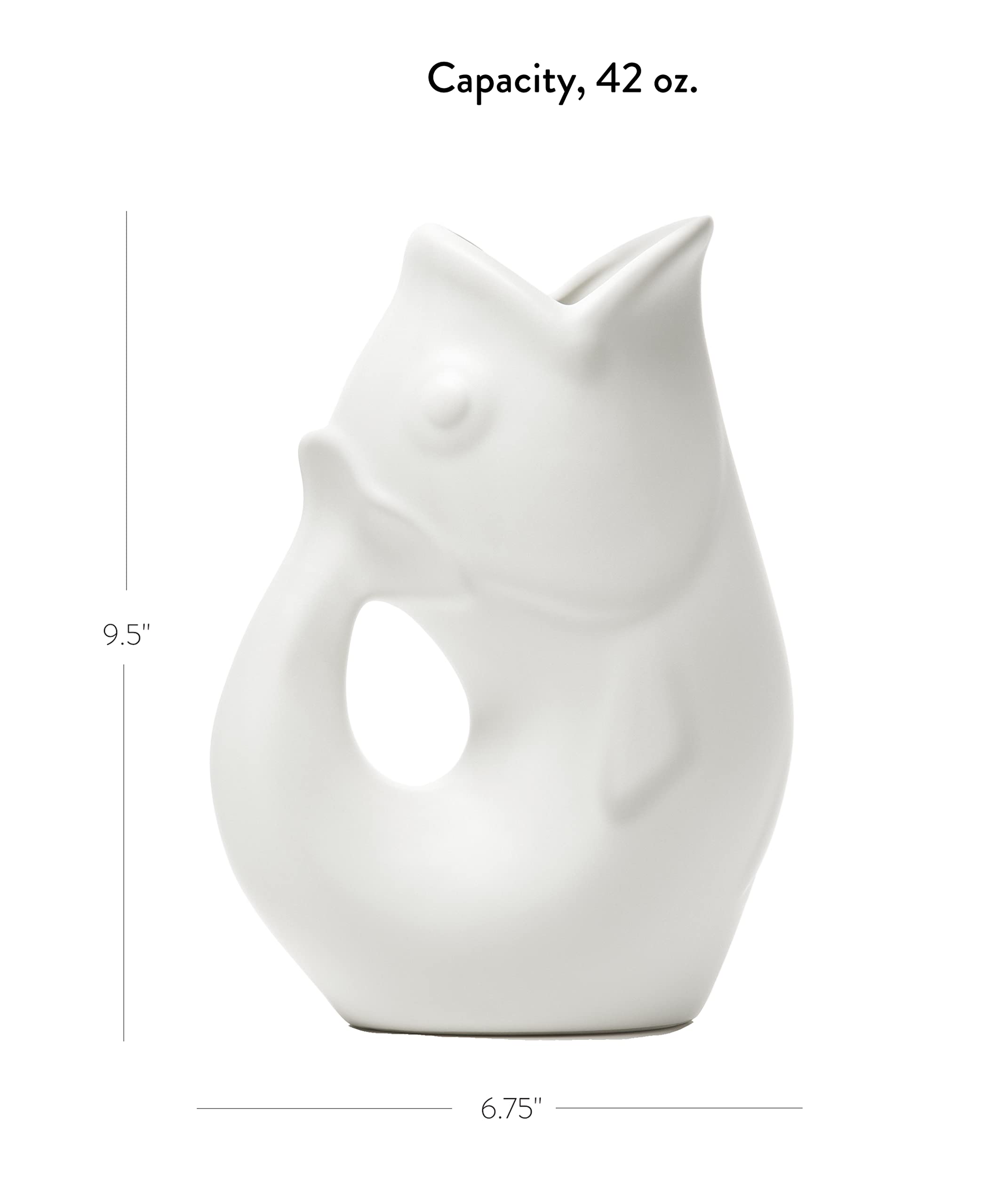 Gurgle Pot, jarra-pescado, segundo plano, ideal para uso como florero o centro creativo