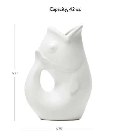 Gurgle Pot, jarra-pescado, segundo plano, ideal para uso como florero o centro creativo