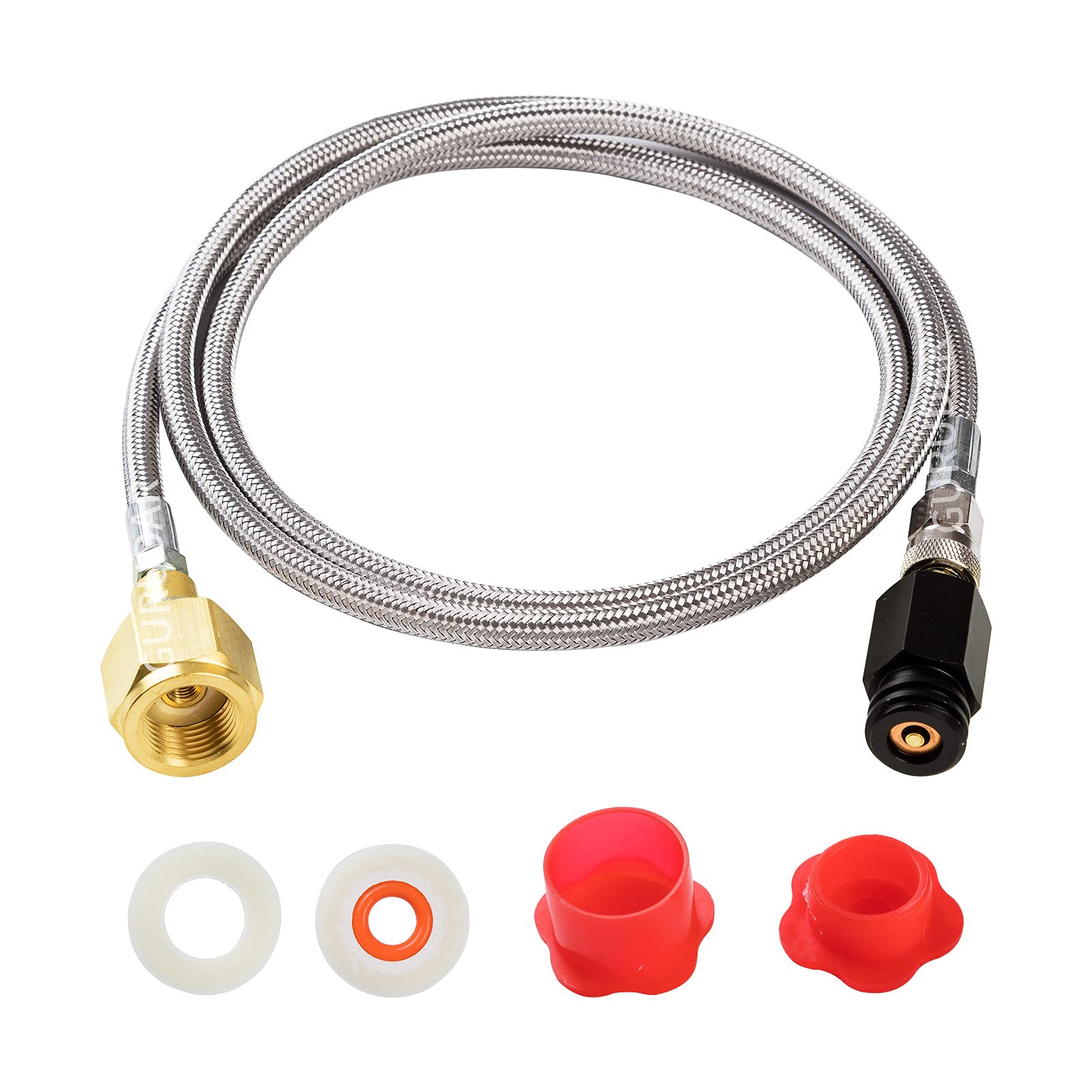 GURUDAR adaptador CO2 CGA320 a TR21-4 con manguera 60in para máquinas de soda.
