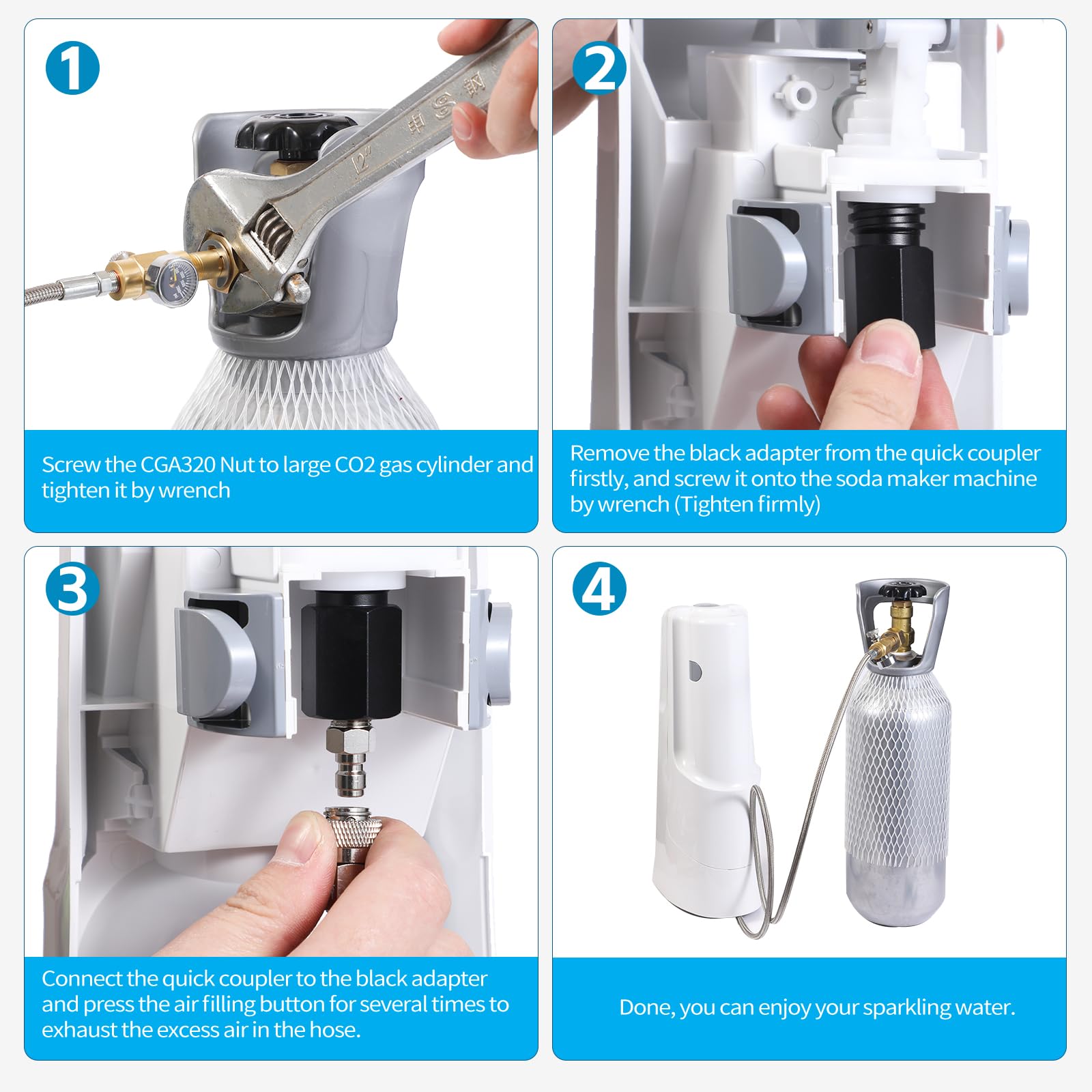 Conector CGA320 a TR21-4 para múltiples máquinas de soda