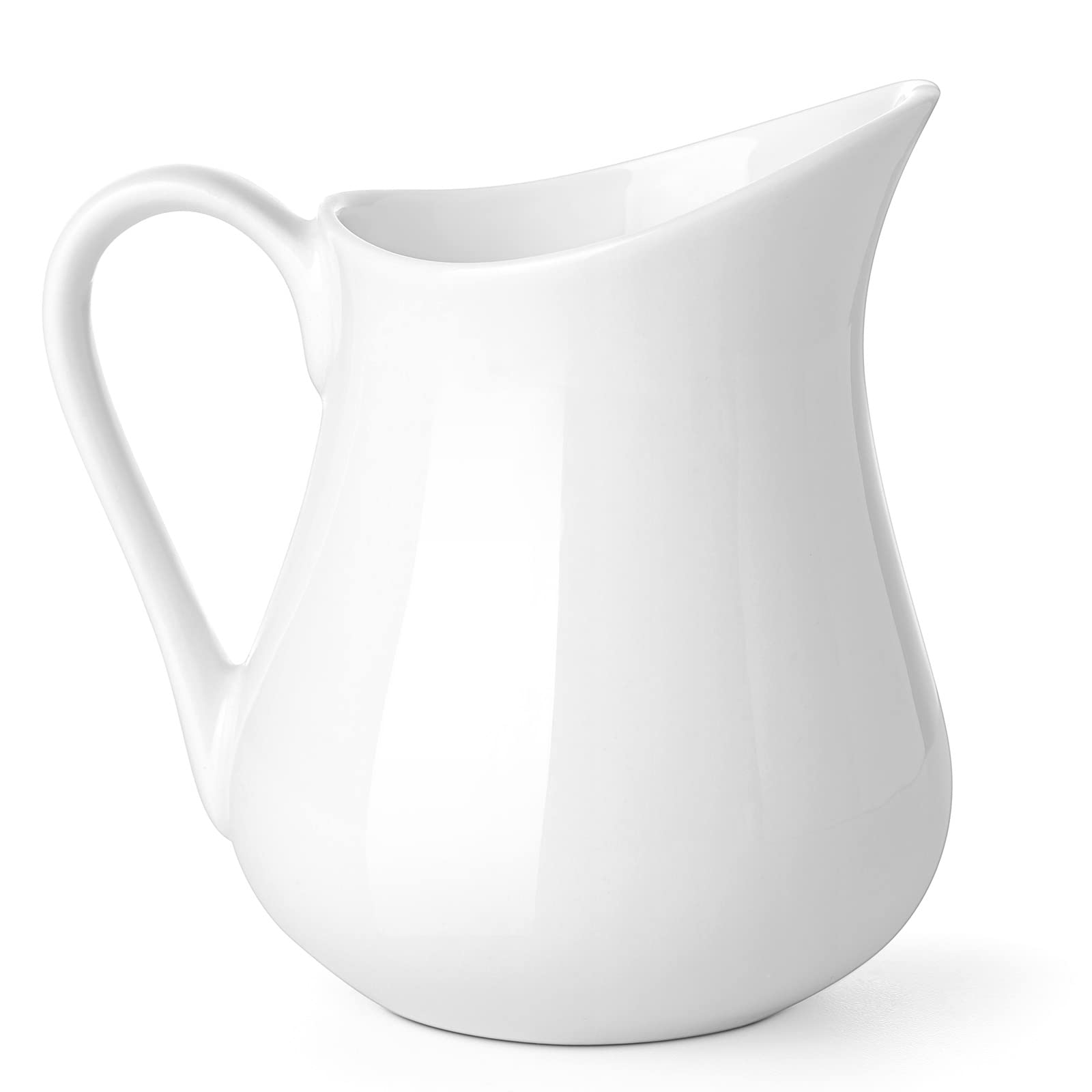 Gurygo cremador de porcelana blanca 8 oz con asa para leche.