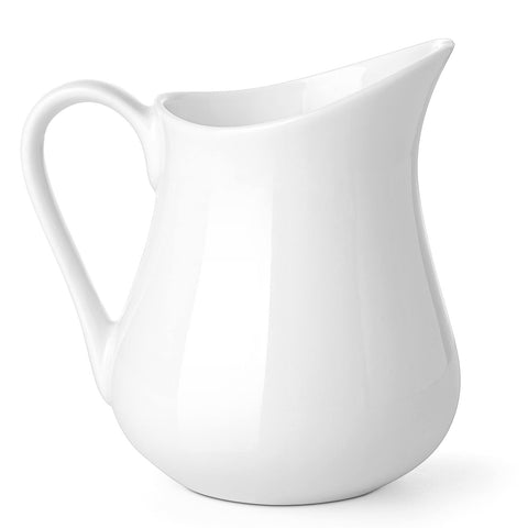 Gurygo cremador de porcelana blanca 8 oz con asa para leche.