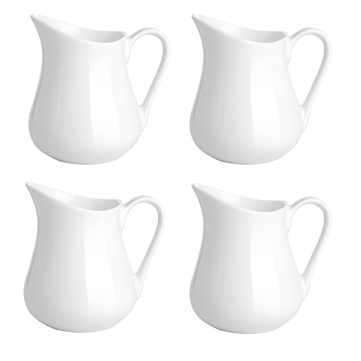 Jarra Gurygo de cerámica blanca con asa, ideal para leche en el café diario