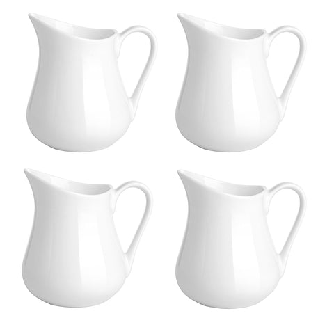 Jarra Gurygo de cerámica blanca con asa, ideal para leche en el café diario