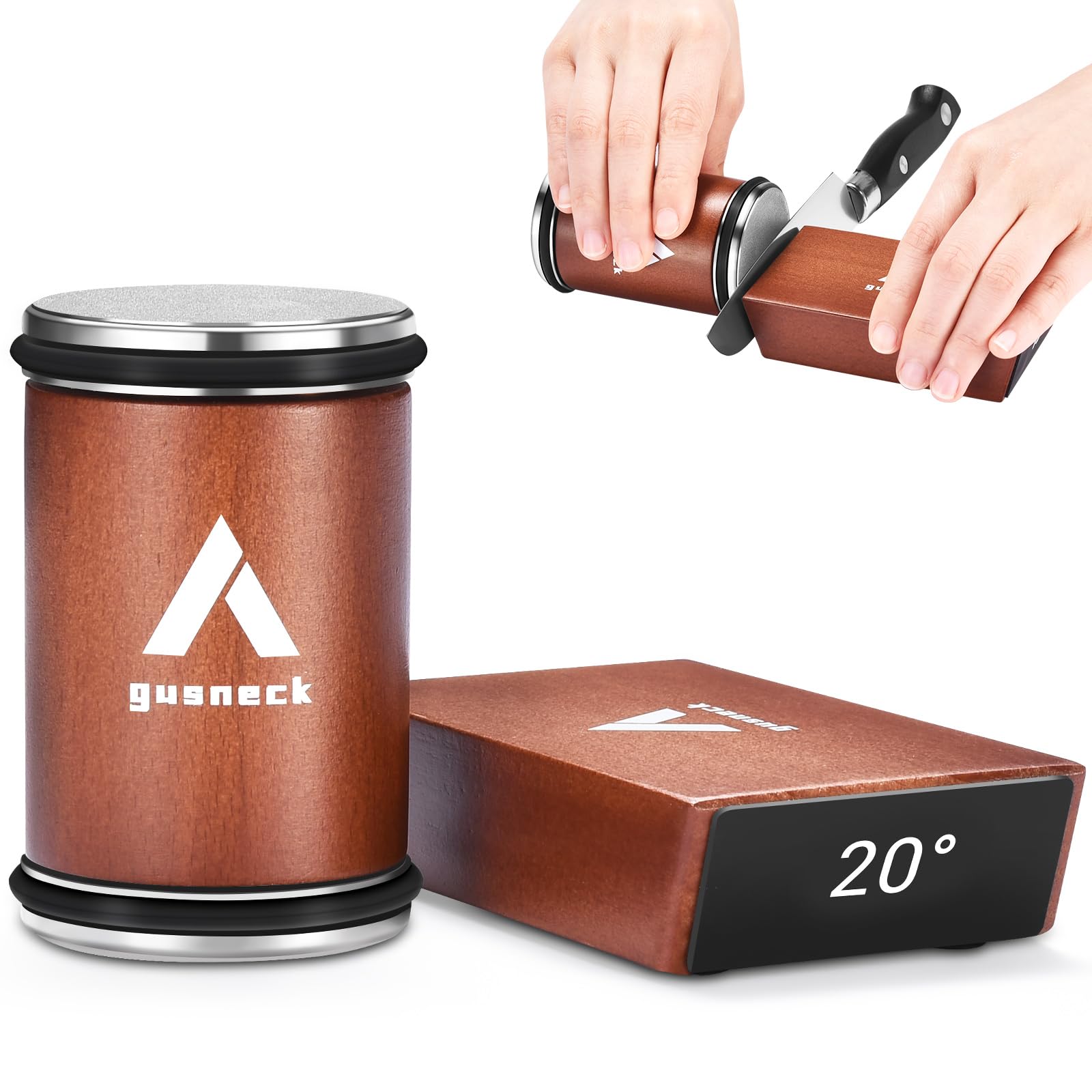 Gusneck Afilador Rodante para Cuchillos: afila rápido con base magnética estable.