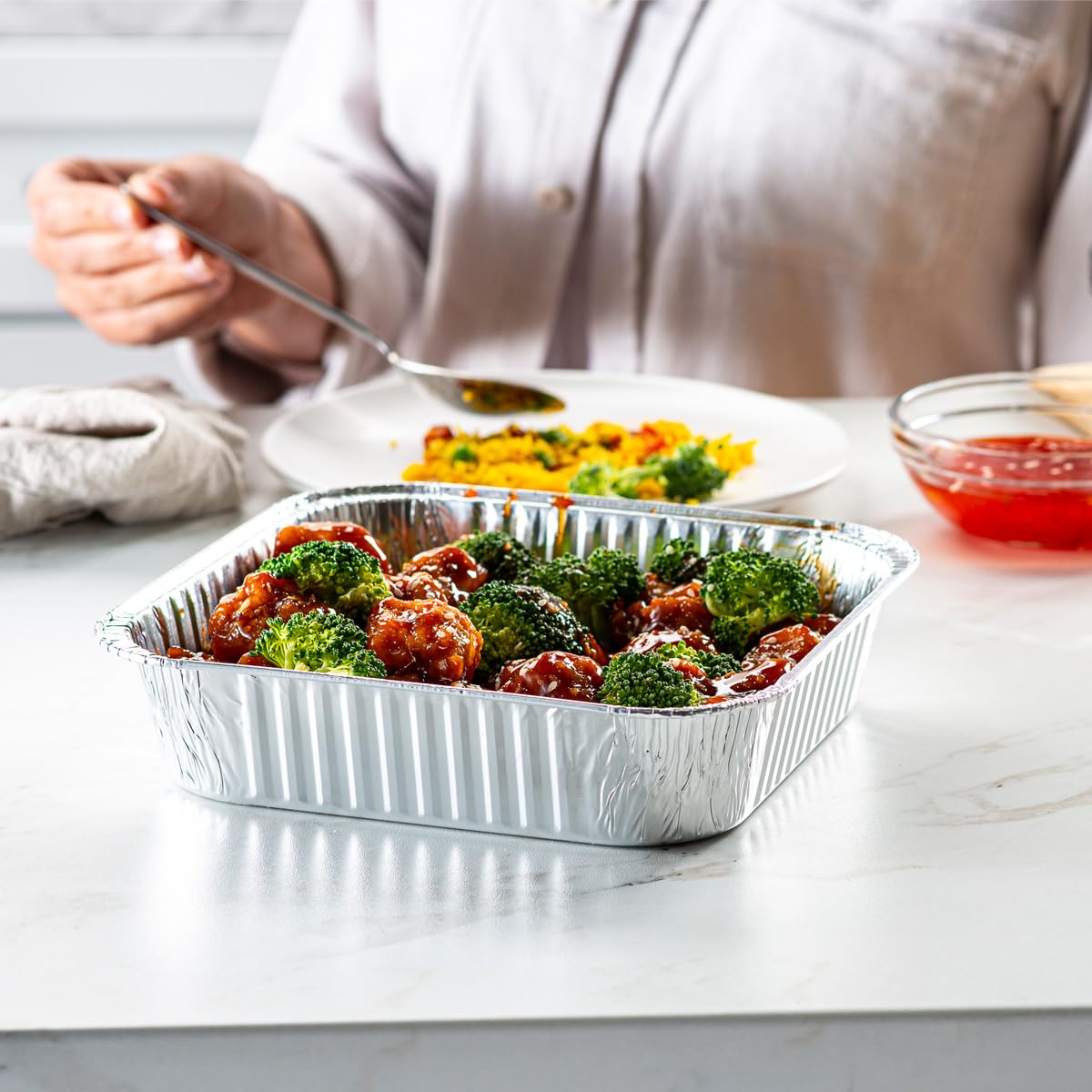 Bandejas de aluminio GUSTO, distribución de calor uniforme para cocinar.