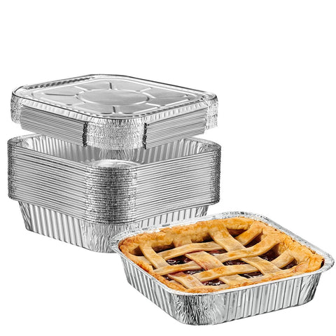 Bandejas cuadradas GUSTO 8x8 con tapa para hornear y servir.