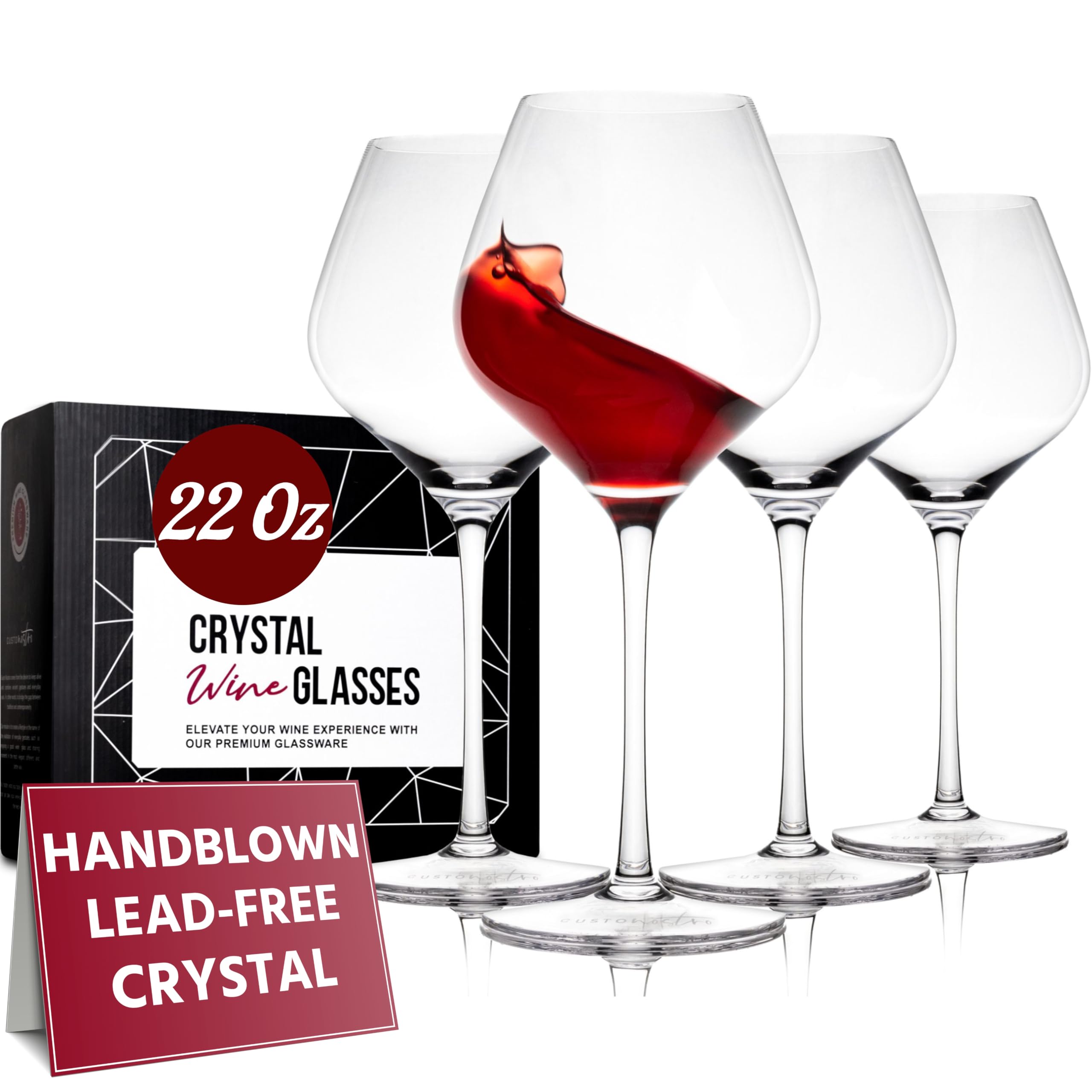Vaso de cristal Gusto Nostro con tallo alto para realzar colores de vino.
