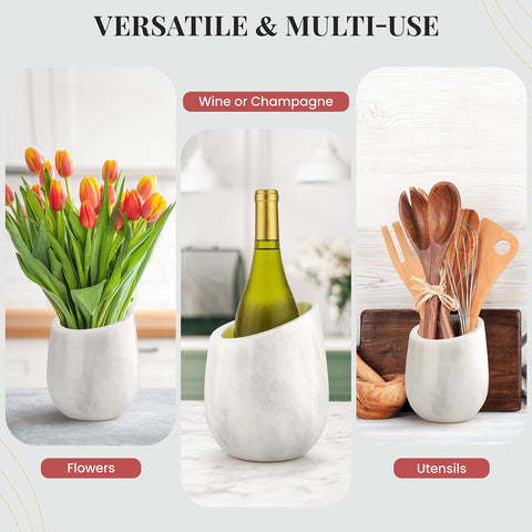 Gusto Nostro enfriador champagne marmol para cenas elegantes.