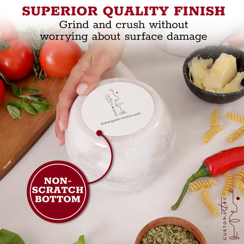 Gusto Nostro mortero de mármol para guacamole cremoso y sabor intenso