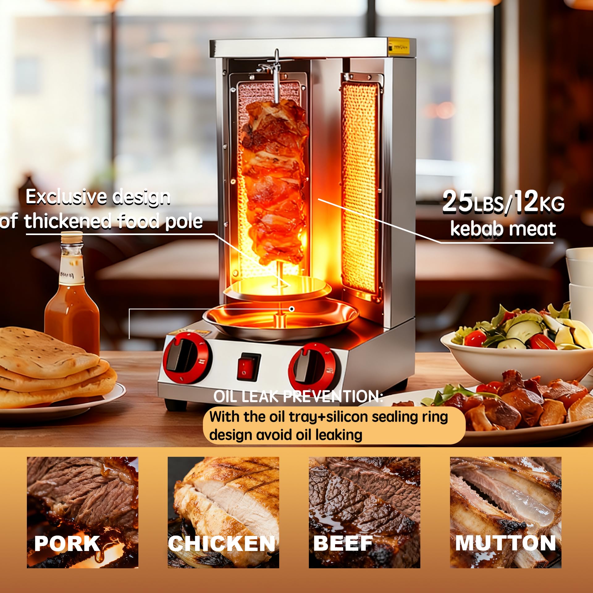 GUSTOCHEF Shawarma Grill, kit completo facilita empezar a cocinar