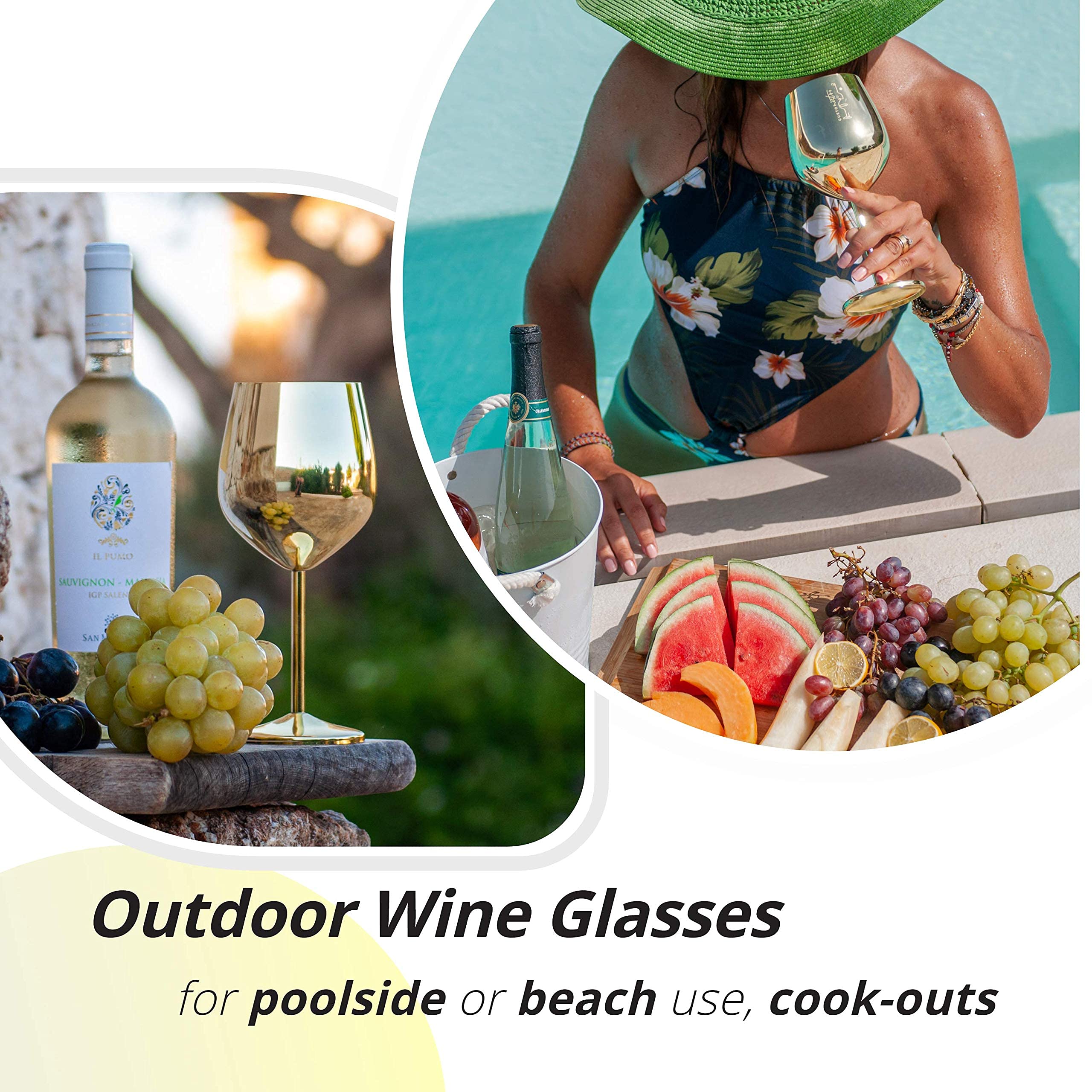 Copa de vino para playa Gusto Nostro en acero inoxidable, 18 oz