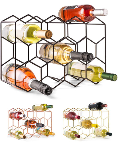 Gusto Nostro porta-vino de encimera para 14 botellas, ideal para despensa ordenada.