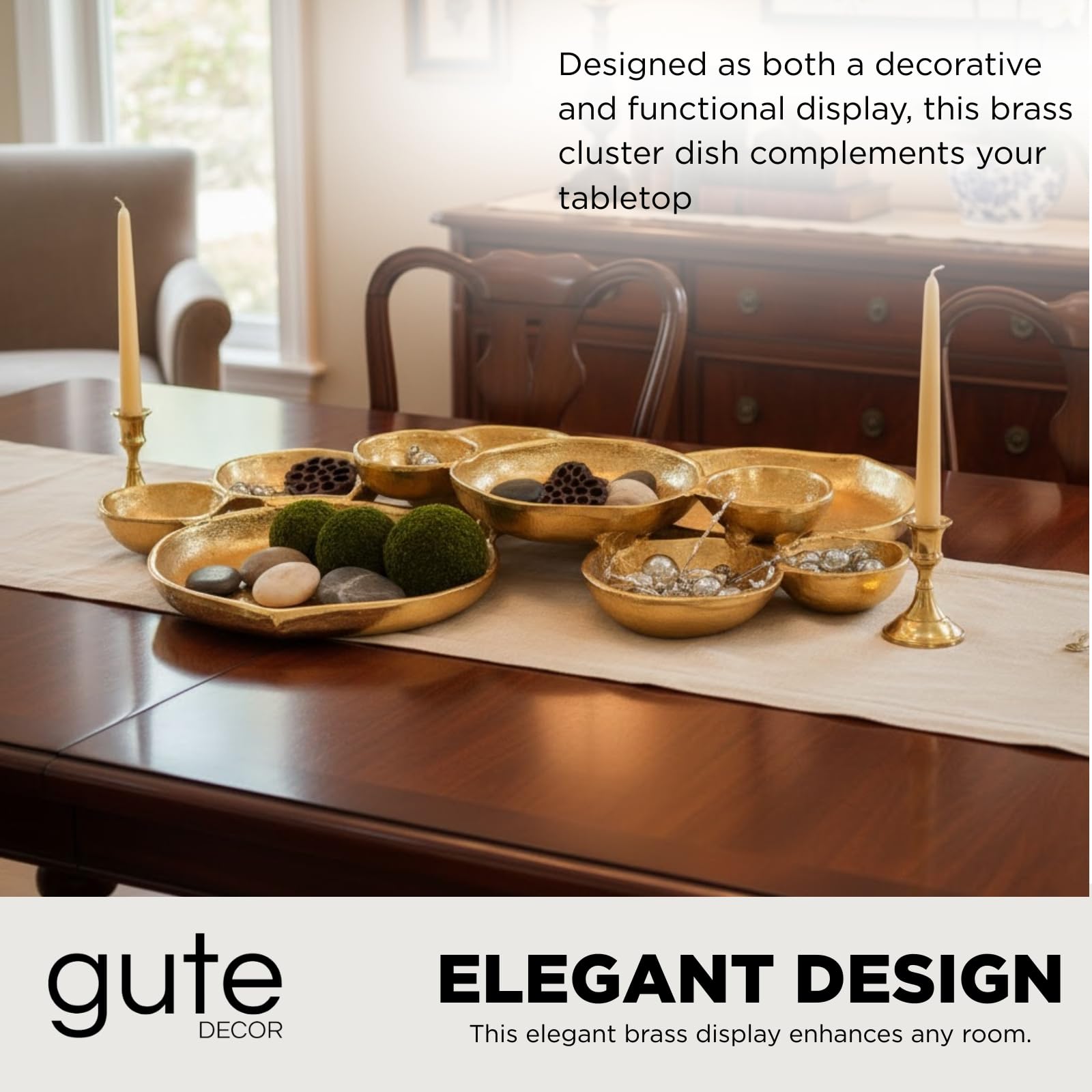 GUTE detalle oro cluster decorativo, aporta elegancia y textura a cualquier mesa