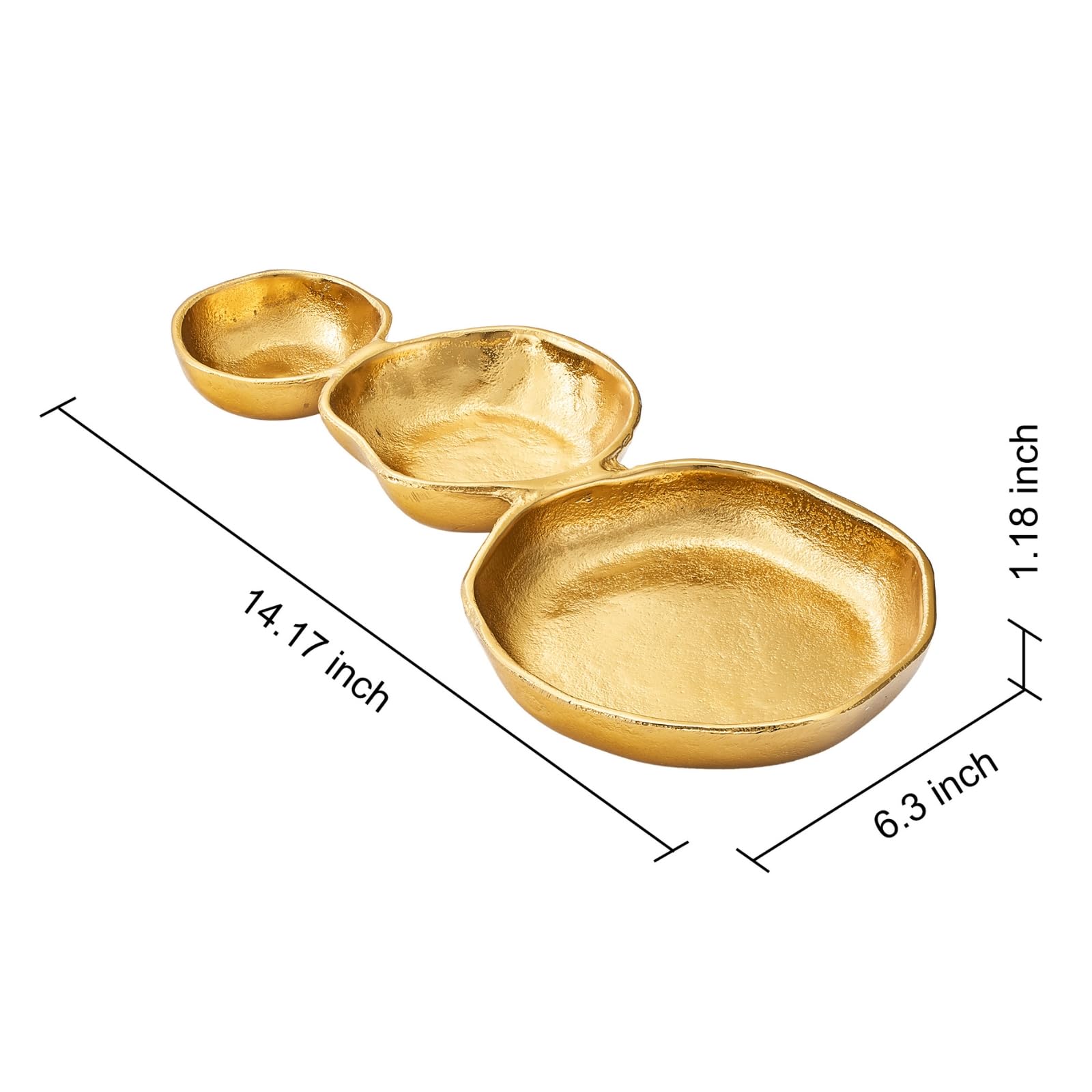 GUTE pieza central versátil dorado martillado para eventos y hogar.