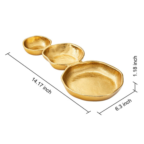GUTE pieza central versátil dorado martillado para eventos y hogar.