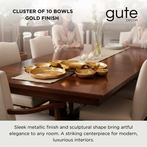 GUTE plato de servir dorados cluster artesano, ideal para olivas o aperitivos en eventos