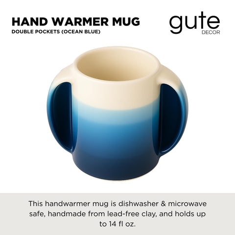 Taza GUTE con bolsillos contorneados, mantiene las manos tibias mientras bebes.