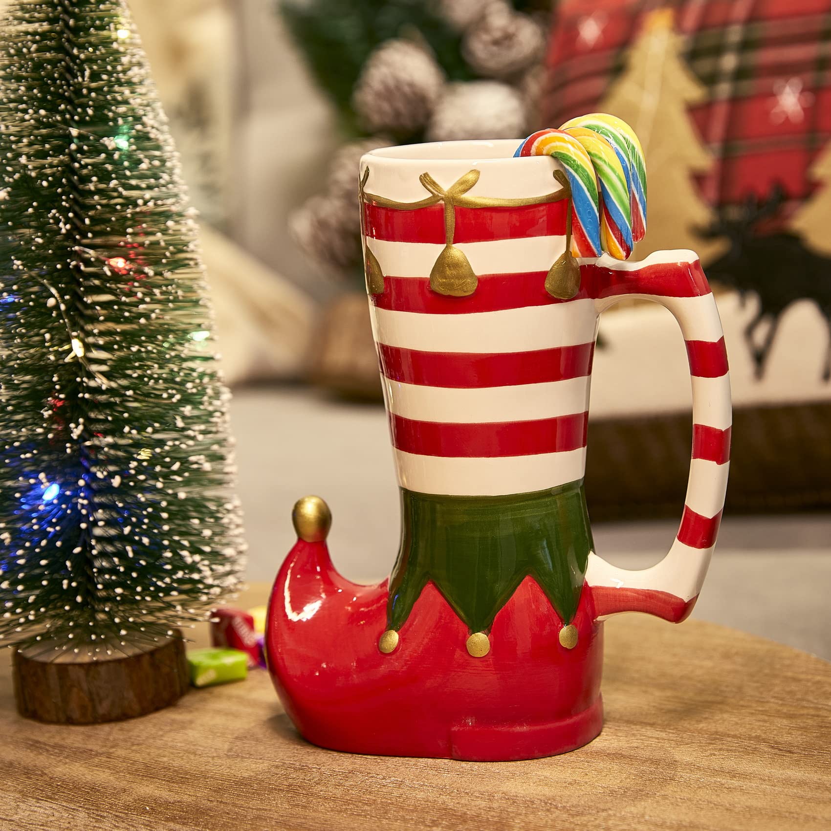 Taza Gute campanas-borde-detalle: añade encanto navideño a reuniones.